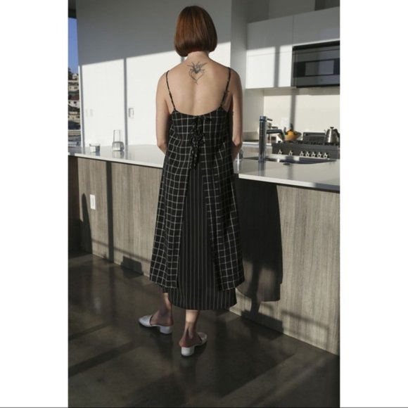 SVILU Slip Dress in Black Windowpane Check sz S - Picture 5 of 16
